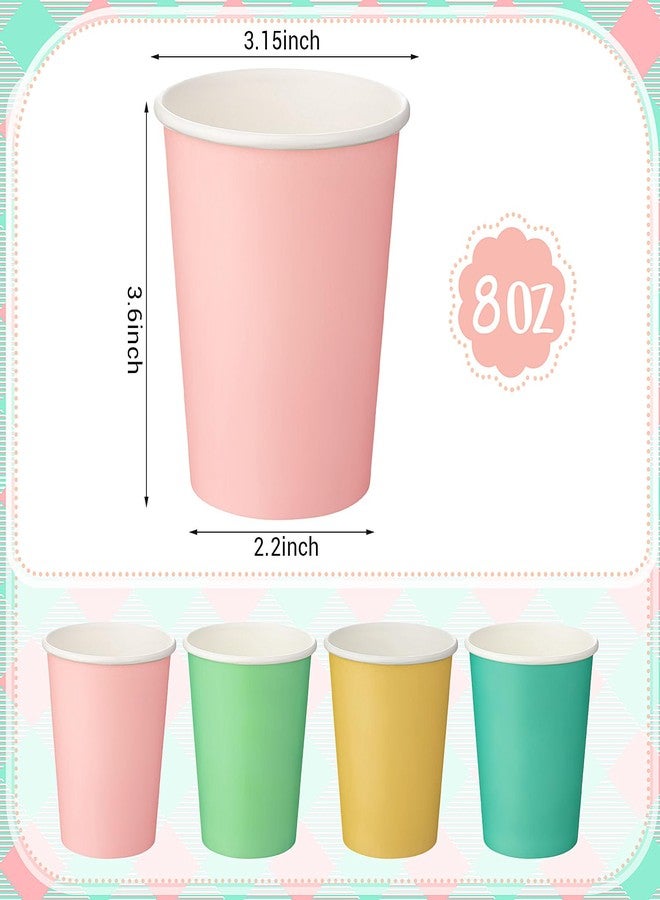 Zhehao 60 Pcs Spring Pink Sage Green Disposable Cups 8 oz Pastel Coffee Paper Cups for Wedding Baby Shower Birthday Party Supplies Xmas Holiday Table Decorations - Image 5